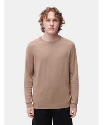 Мужской свитер из смеси хлопка и шелка с круглым вырезом и кашемиром Gobi Cashmere