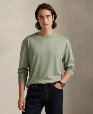 Мужская футболка Polo Ralph Lauren классического кроя из мягкого хлопка с круглым вырезом