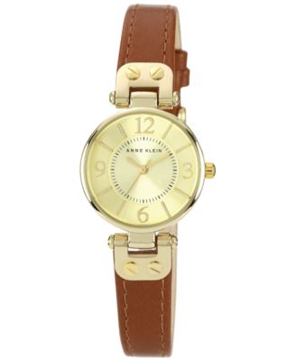Женские часы Anne Klein на коричневом кожаном ремешке 10-9442CHHY