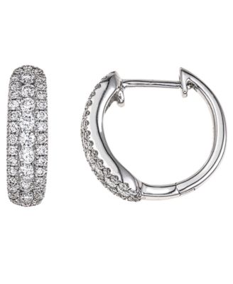 Серьги-хагги Macy's Diamond 0,5 ct 14k, серебристые
