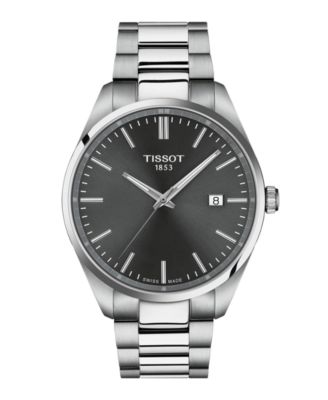Мужские часы-браслет Tissot из нержавеющей стали серого цвета, 40 мм