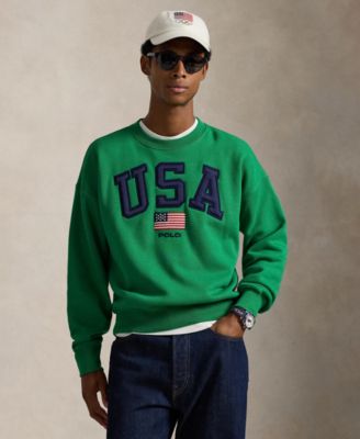Мужская флисовая толстовка Polo Ralph Lauren в винтажном стиле с флагом