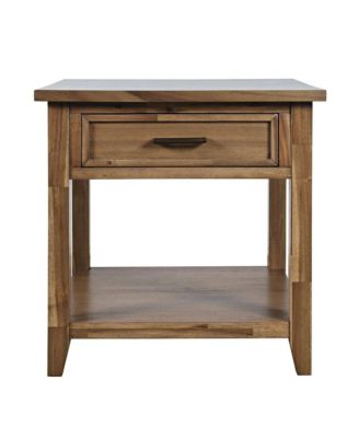 Квадратный торцевой столик из дерева в деревенском стиле Jofran Claremont Transitional с местом для хранения