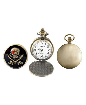 Мужские винтажные кварцевые часы Invicta 49007 с белым циферблатом и 2 стрелками, коричневый/золотой