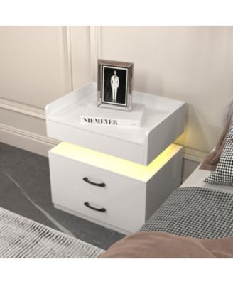 Светодиодная тумбочка Streamdale Furniture с 2 выдвижными ящиками и местом для хранения