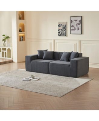 Модульный диван Loveseat из вельвета Streamdale Furniture - Компактная секционная кушетка