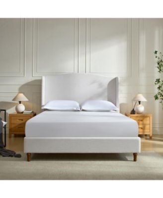 Кровать Streamdale Furniture Hannah Queen с откидной спинкой, текстурированная синелью цвета слоновой кости, высокое изголовье 54 дюйма, пружинный блок не требуется, цвет слоновой кости / кремовый