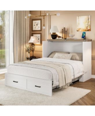 Полноразмерный шкаф-кровать Streamdale Furniture Murphy с зарядной станцией и выдвижным ящиком