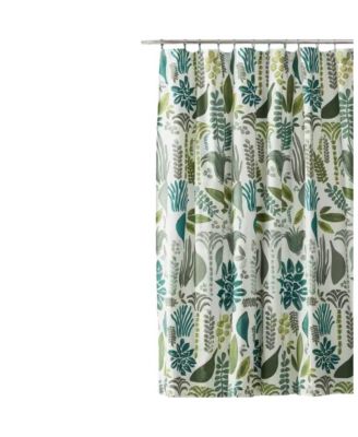 Занавеска для душа из хлопчатобумажной ткани Slickblue с травами и цветочными листьями, 72 дюйма