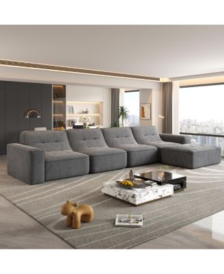 Комплект модульных секционных диванов Streamdale Furniture с пуфиком, Тафтингом, глубоким сиденьем, Шезлонгом, акцентным креслом