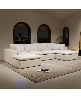 Модульный секционный диван Streamdale Furniture, Мягкая кушетка, Свободная комбинация из 5ШТ, Белый