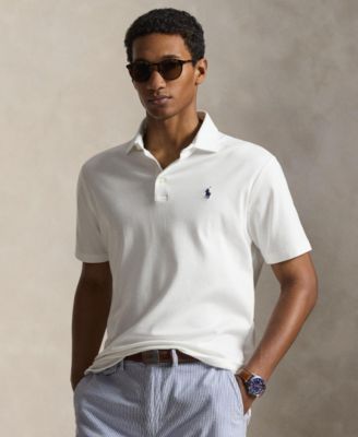 Мужская рубашка поло классического покроя Polo Ralph Lauren белого цвета