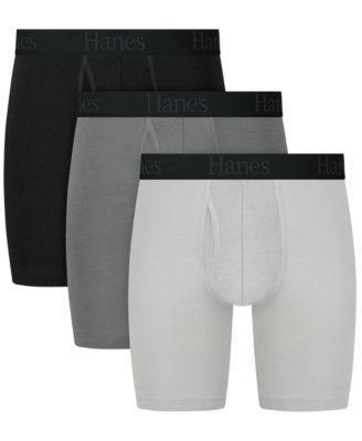 Мужские трусы-боксеры Hanes Ultimate Comfort Flex Fit с длинными штанинами, 3 упаковки multi