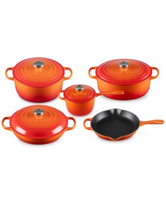 Фирменный эмалированный чугунный набор Le Creuset из 9 предметов Набор посуды