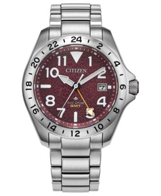 Мужские часы Citizen Promaster Land Tough GMT с серебристым браслетом из нержавеющей стали, 39,5 мм