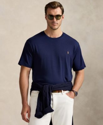 Мужская футболка Polo Ralph Lauren с круглым вырезом Big & Tall синего цвета