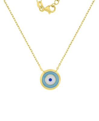 Эмалевое колье Macy's Evil Eye из желтого золота 14 карат поверх чистого серебра