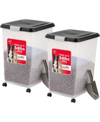 Герметичный контейнер для хранения корма для собак IRIS USA весом 54 фунта, на колесиках, черный, 2 шт