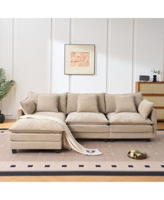 Комбинированный 3-местный диван Streamdale Furniture с пуфиком для хранения вещей и подставкой для ног