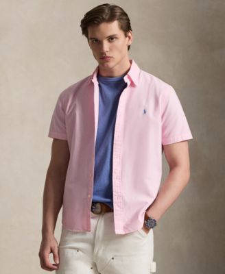 Мужская одежда Polo Ralph Lauren-окрашенная Оксфордская рубашка розового цвета