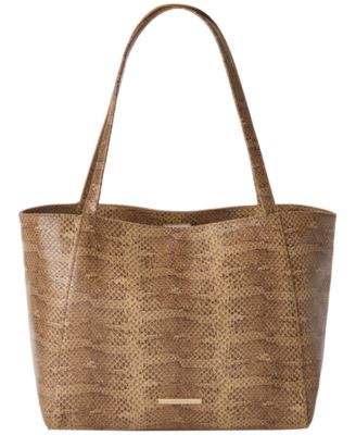 Большая кожаная сумка Brahmin Mona Bonaire коричневого цвета