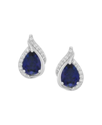 Серьги Macy's серебро с сапфирами 2,63+0,33 кт