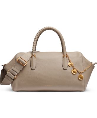 Кожаная сумка-портфель Donna Karan New York Chantilly из кожи средней плотности коричнево-бежевого цвета