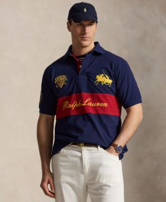 Мужская сетчатая рубашка-поло Polo Ralph Lauren для больших и высоких игроков синего цвета