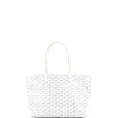 Подержанная сумка Goyard PM Artois Tote из холста с покрытием белого цвета
