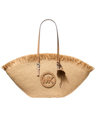 Большая сумка-тоут Michael Kors Isa для фанатов коричнево-бежевого цвета