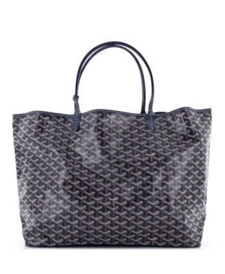 Подержанная сумка Goyard GM Saint Louis Tote из холста с покрытием синего цвета