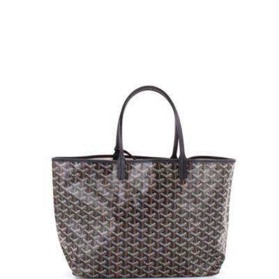 Подержанная сумка Goyard PM Saint Louis из холста с покрытием черного цвета