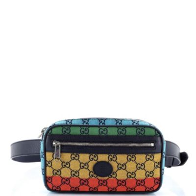 Бывшая в употреблении поясная сумка Gucci Multicolor GG Canvas black