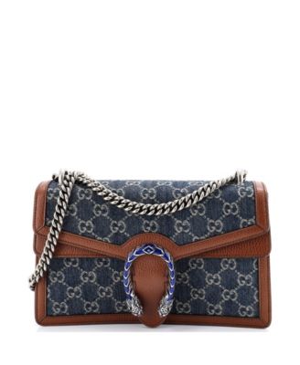 Бывшая в употреблении маленькая сумка Gucci Dionysus синего цвета из джинсовой ткани GG
