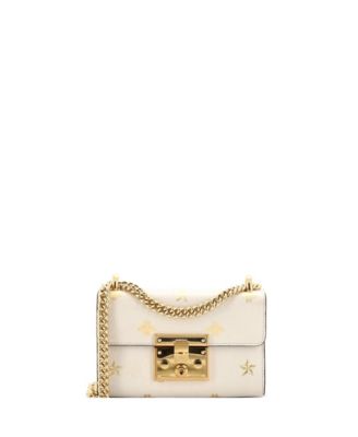 Бывшая в употреблении сумка через плечо Gucci Small Padlock из кожи с принтом коричнево-бежевого цвета