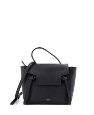 Бывшая в употреблении поясная сумка Celine Nano из текстурированной кожи черного цвета