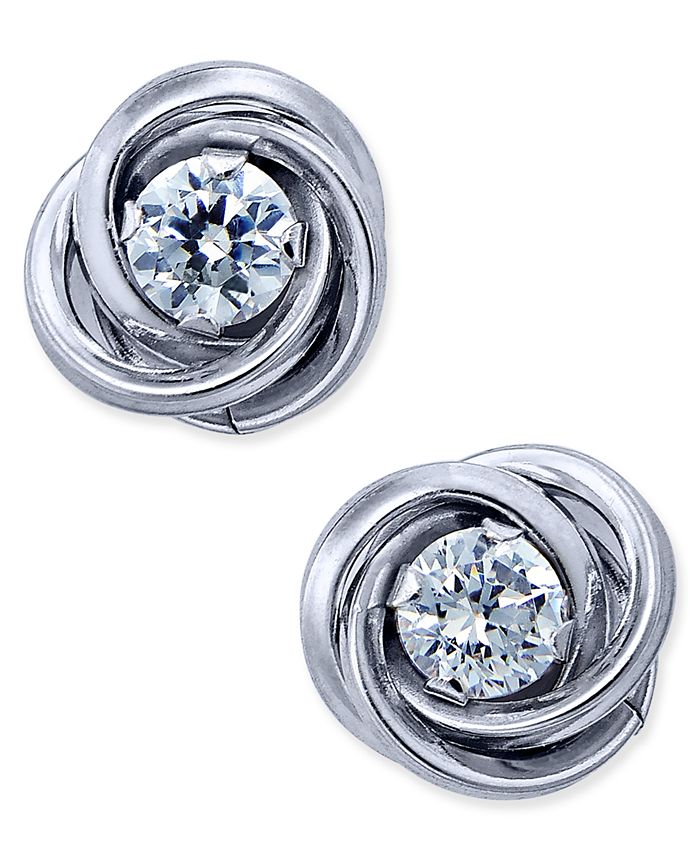 love knot stud earrings in 10k gold