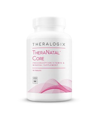 Витаминная добавка Theralogix TheraNatal Core до зачатия - Запас на 90 дней - Поддерживает фертильность благодаря фолиевой кислоте, витамину D3, холину и многим другим компонентам -Сертифицированная NSF мультивитаминная добавка.