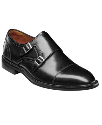 Мужские туфли Boswell Cap-Toe с двойным ремешком Monk от Stacy Adams черного цвета