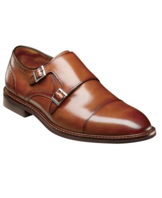 Мужские туфли Boswell Cap-Toe с двойным ремешком Monk от Stacy Adams коричневого цвета