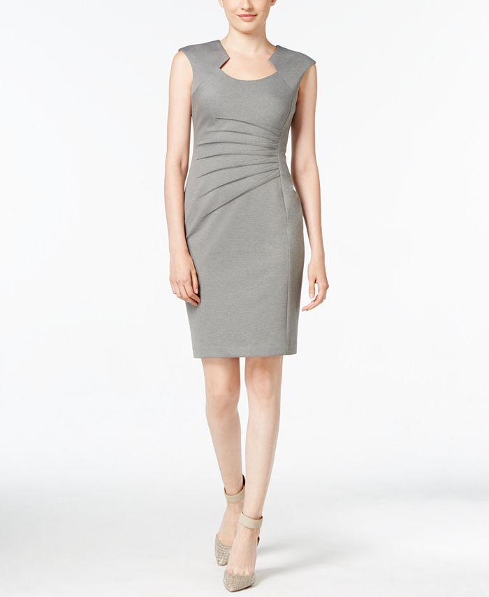 Calvin Klein Pleated Sheath Dress & Reviews - Dresses - Women - Macy's