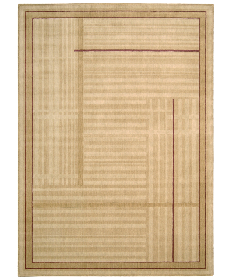 Area Rug, Somerset ST17 Lines Gold 7 9 x 10 10   Rugs