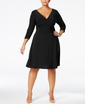 NY Collection Plus Size Ruched A-Line Dress & Reviews - Dresses - Plus ...