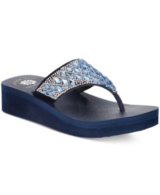 yellow box wedge flip flops