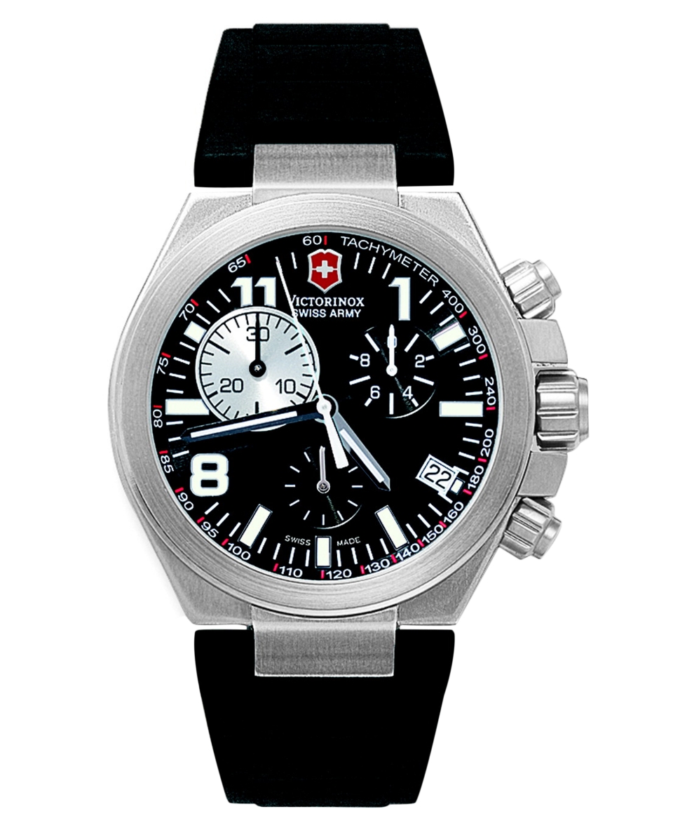 Victorinox Swiss Army Watch, Mens Chronograph Black Rubber Strap 241157   Watches   Jewelry & Watches