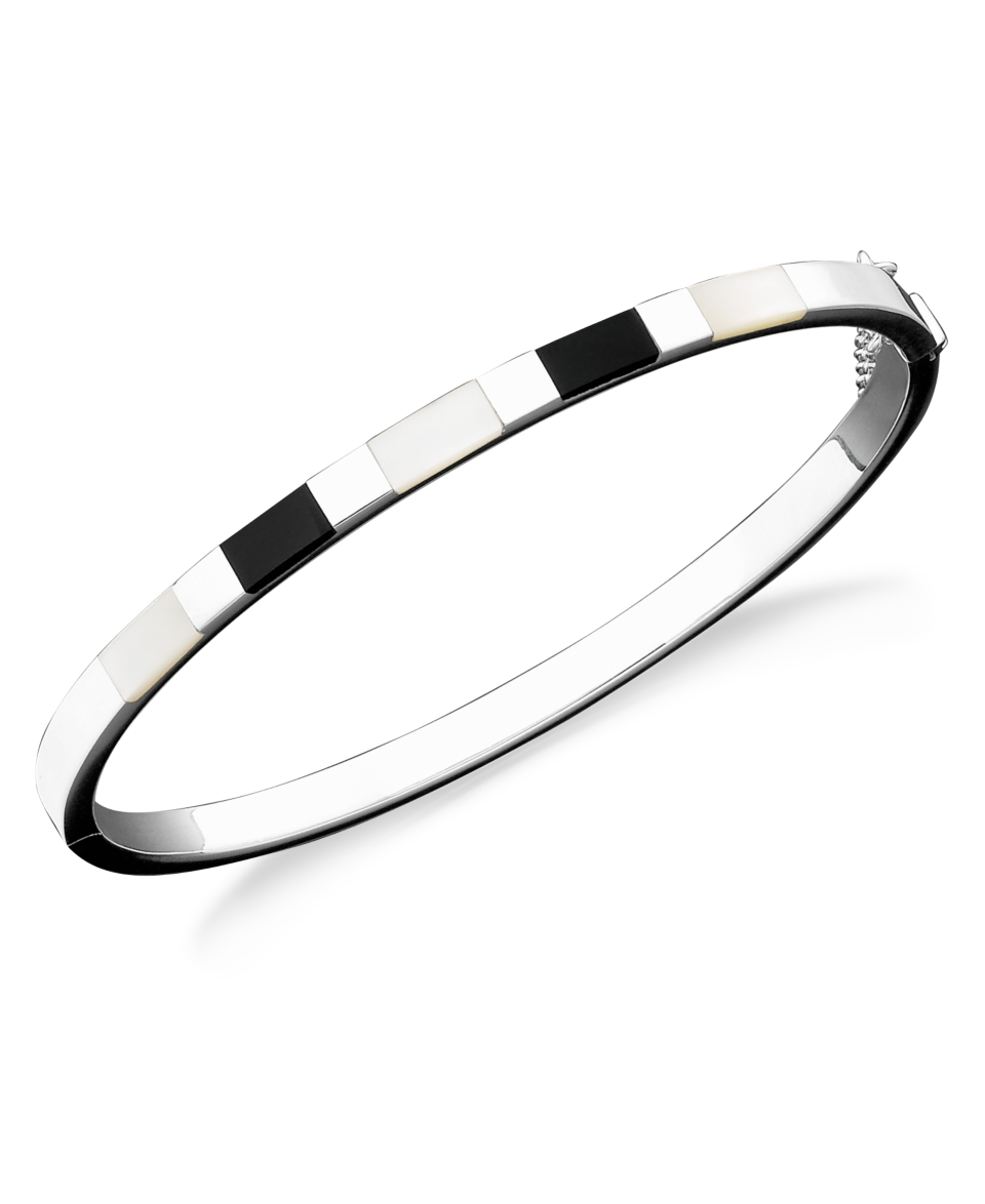 Giani Bernini Sterling Silver Bracelet, Onyx and Mother of Pearl