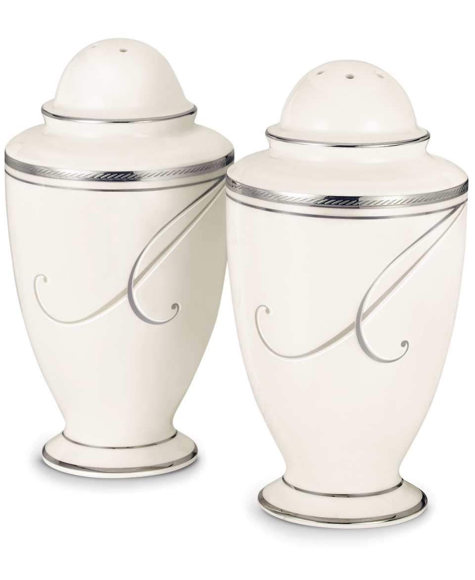 Noritake Dinnerware, Platinum Wave Salt and Pepper Shakers   Fine