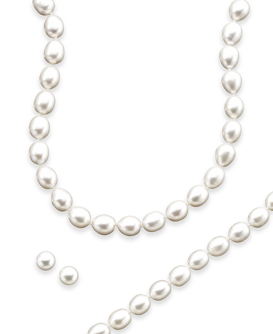   for Sterling Silver Freshwater Pearl Necklace Bracelet and Earring Set