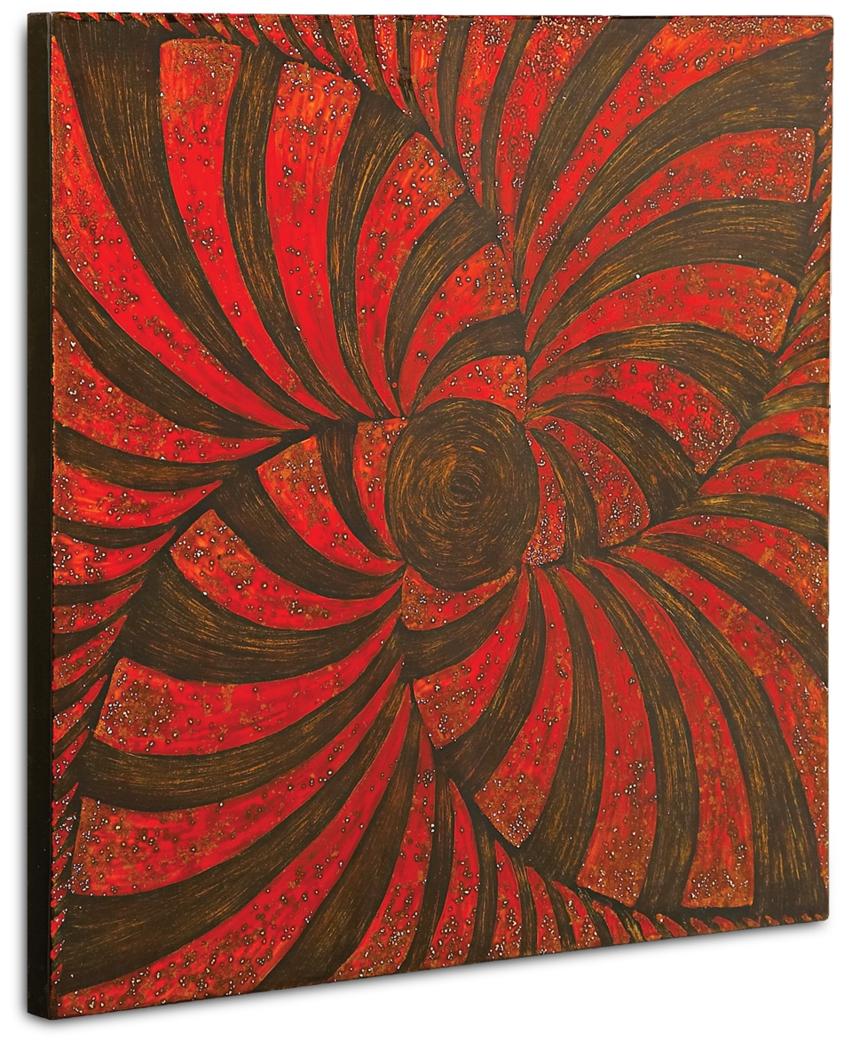 Howard Elliott Textured Red & Black Wall Panel
