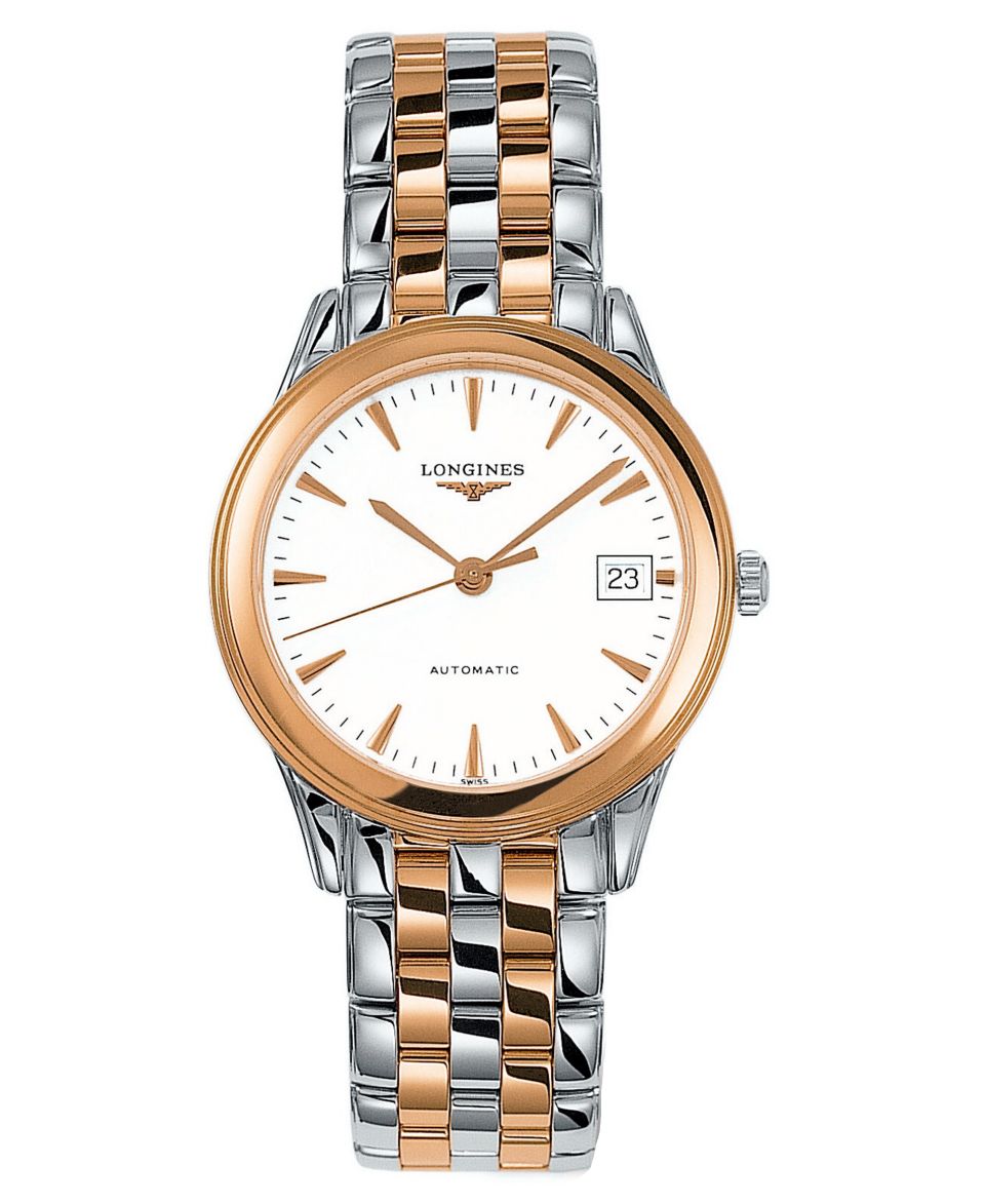 Longines Watch, Mens Swiss Automatic Flagship Diamond Accent Two Tone